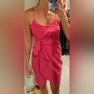 Hello Molly Pink Asymmetrical Midi Dress